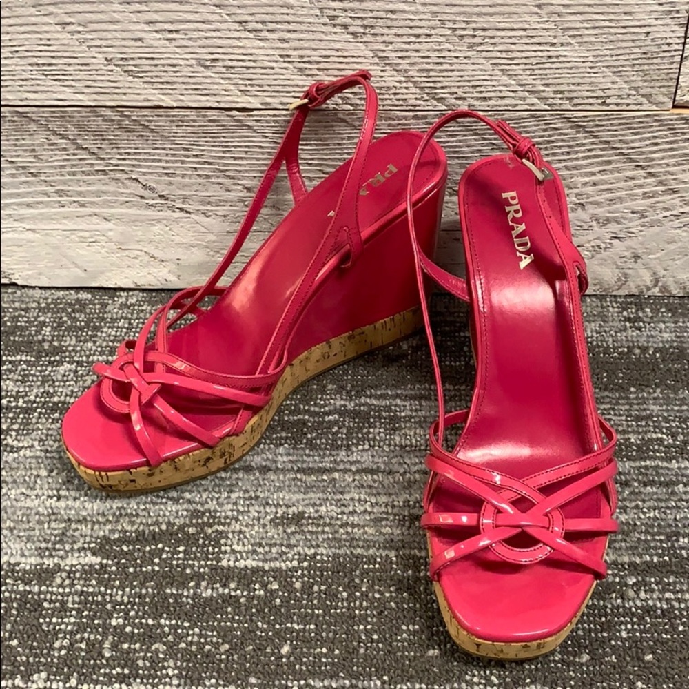 NEVER WORN Prada Wedge Sandals